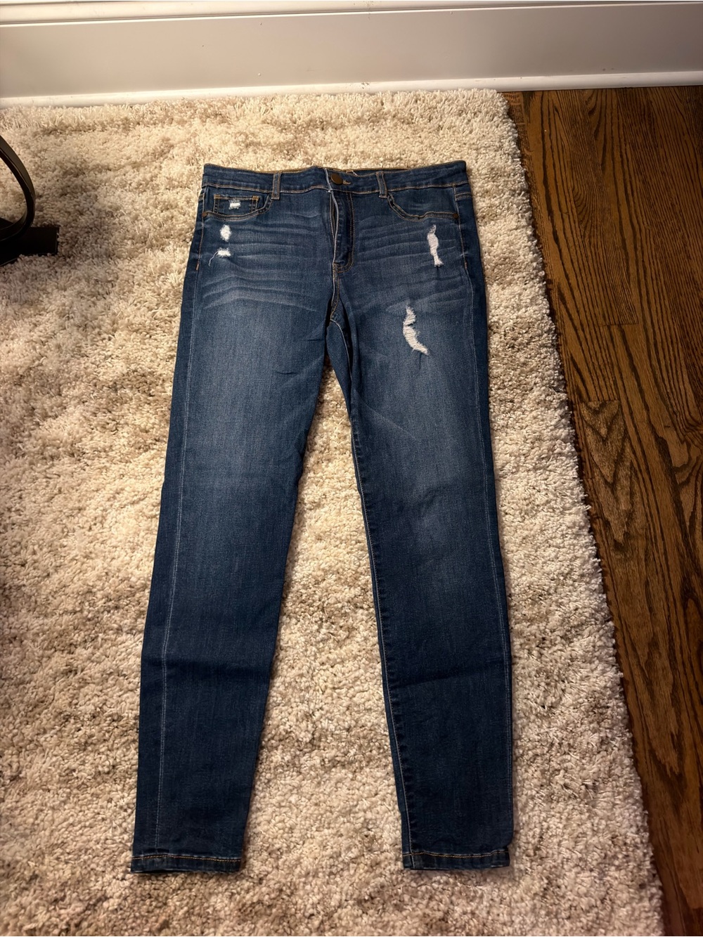 Altar'd State Distressed Dark Blue Skinny Jeans
